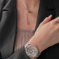 Crystal Lively Locket Watch | Women Silver Minimalist Watch with Secret Locket to Store Charms