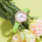 Bright Green White Natural Gemstone Watch with the 2nd Watch Dial
