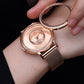 Crystal Lively Locket Watch | Rose Gold Minimalist Watch with Floating Charms | Girl Dream