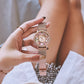 Crystal Lively Locket Watch | Rose Gold Minimalist Watch with Floating Charms | Dessert House