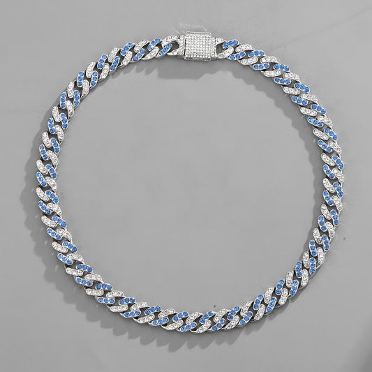 HIP ICE · BLUE CRYSTAL NECKLACE TENNIS CHAIN