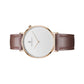 Chelsea / Chocalate Brown / Cream White / Rose Gold / 36mm / Women Bracelet Watch
