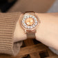 Crystal Lively Locket Watch | Ladies Rose Gold Minimalist Watch with Floating Charms | Panda Paw