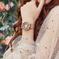 Crystal Lively Locket Watch | Rose Gold Minimalist Watch with Floating Charms | Fashion Girl